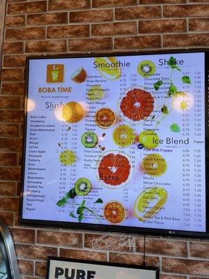 Boba Menu