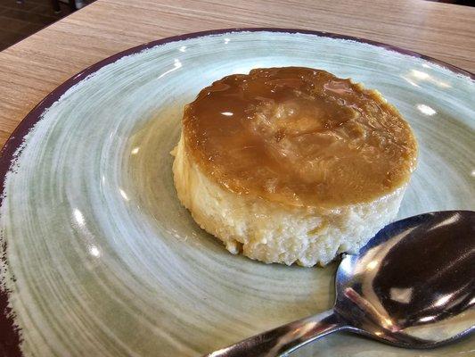 Flan -vanilla creme custard with caramel sauce. Very good!!