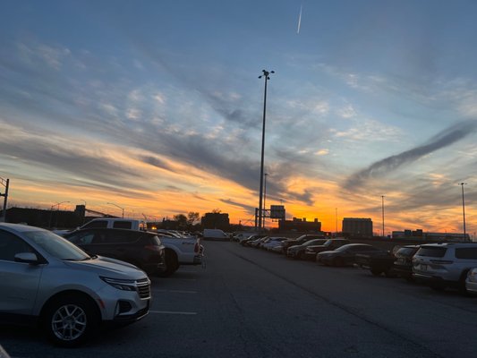 Packed parking lot. Lol.