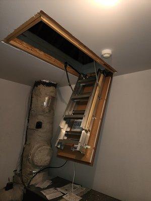 Attic ladder install