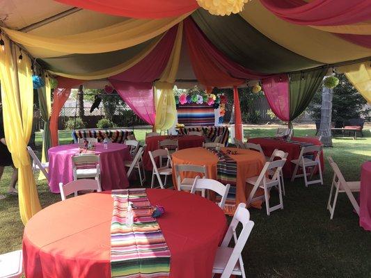 Outdoor fiesta tent theme