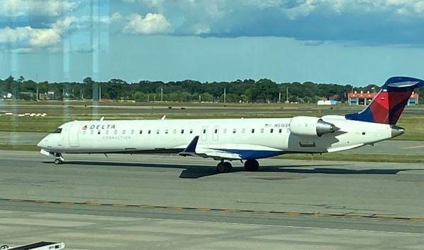 Waiting to taxi and take off.