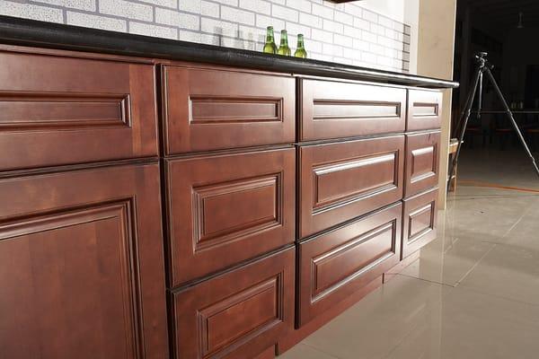 Beautiful transition in cabinets for your kitchen!