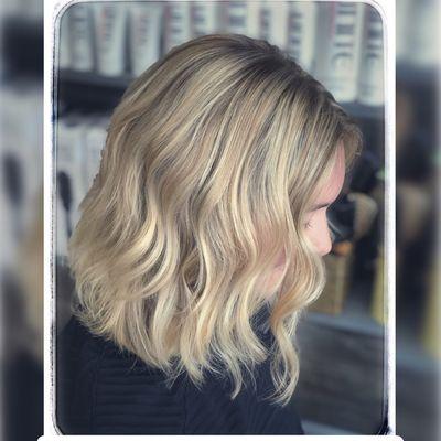 Foil Highlighted with a fresh Layered choppy bob