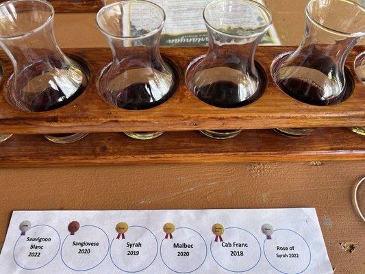 Wine tasting layout