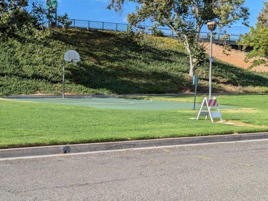 Basketball court. Photo was taken from the Brookhaven St sidewalk