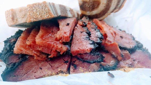 Generous serving of succulent hot pastrami, Ding style (6/6/22)