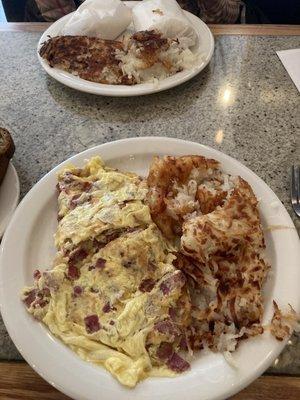 Pastrami and Swiss Cheese Omelette