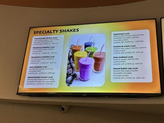 One of their menus, great smoothies and their protein doesn't bloat you.