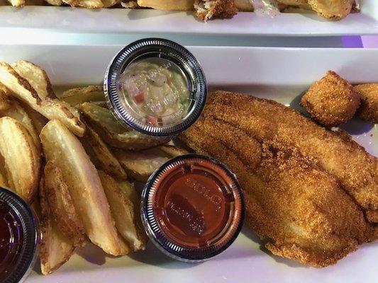 Catfish filets and hush puppies