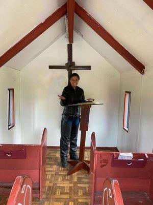 Saturday, July 31, 2021 - inside the 7'' x 11' Wayside Chapel