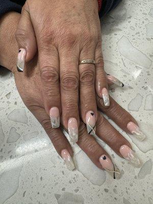 Ombré Fullset with marble and abstract designs