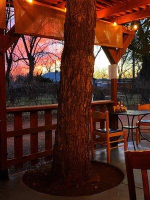 Stunning sunset from the patio.