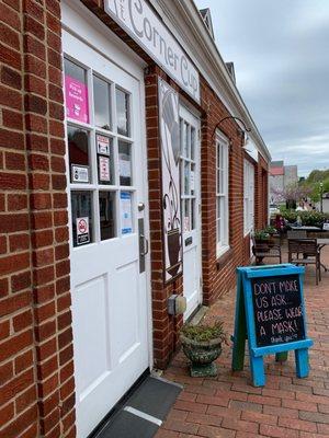 Front door: dining room & bathrooms closed