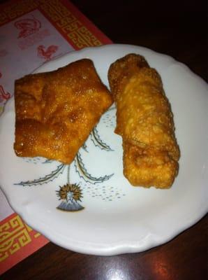 Egg roll & crab Rangoon