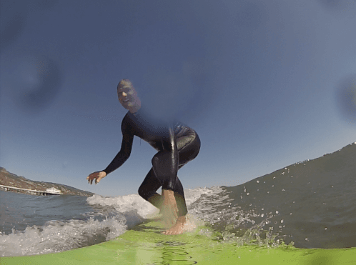 One of our out of state students learning to surf!