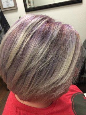 Lavender and blonde.