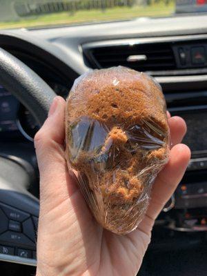 Banana, chocolate chip & walnut skull muffin