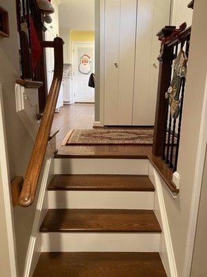 Rails from the family room to the foyer. The railing on the left was the trickiest part, but the recommendation from your rep was great.