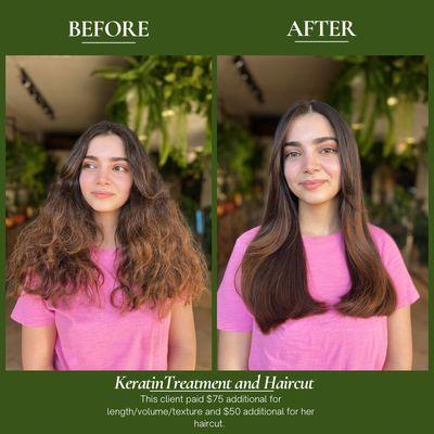 Keratin and cut before and after