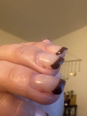 Brown French tip