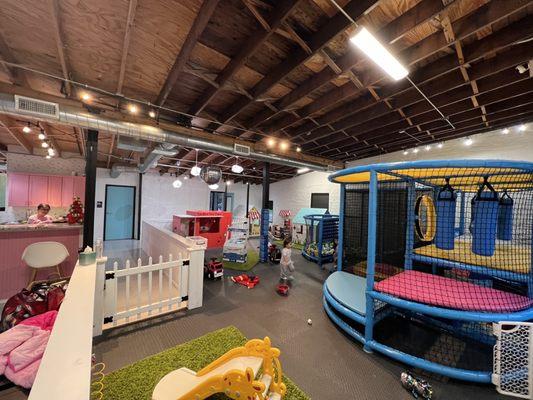 Play area with toddler friendly ball pit