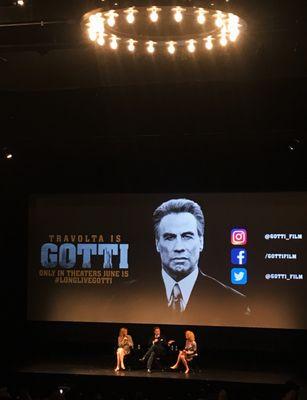 John Travolta & Kelly Preston at the advance screening of 'Gotti'. It's fantastic!! In theaters June 15th