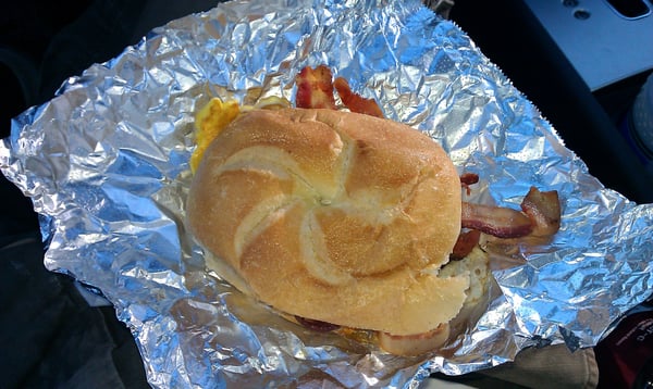 Bacon egg and cheese on hard roll