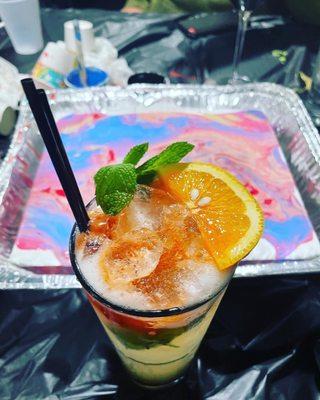 yummy cocktail with art i made