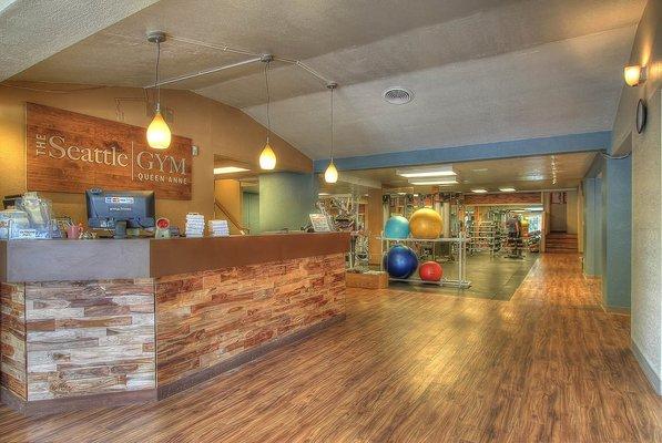 Front desk of the Seattle Gym where we train.