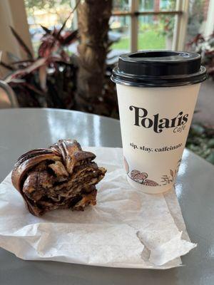 Latte w Dark chocolate dough twist. Way yummy!