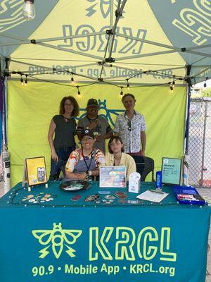 KRCL Volunteers get out in the community to connect with listeners and to support local events.