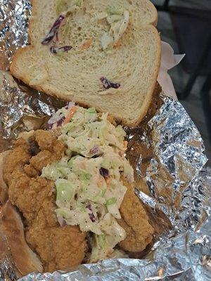 Good fried catfish with home made Cole slaw.