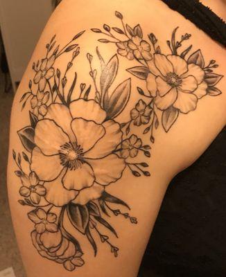 Floral tattoo by Emma