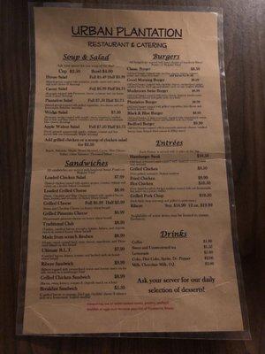 Covid menu