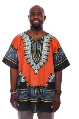 Orange Dashiki Shirt