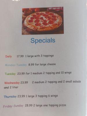 2023 Daily Specials!