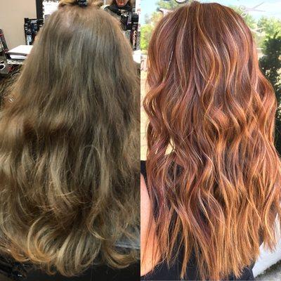 Before and after strawberry blonde