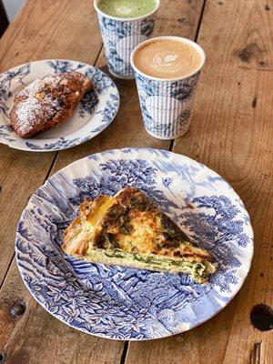 Quiche Daisy and Almond Croissant