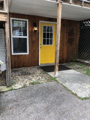 Welcome, come in the Bright, Happy, Feel Good Sunflower Yellow Door