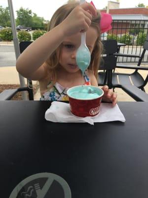 A little cotton candy ice cream with m&ms