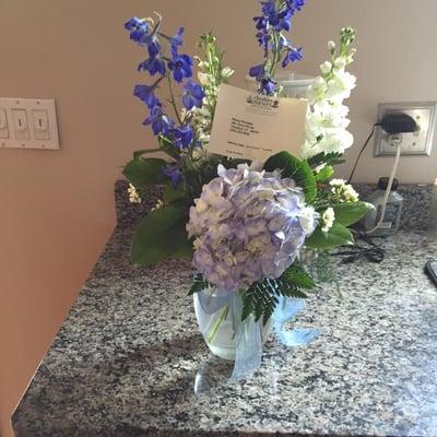 Very happy with the service and quality!  Sent this to my mother in remembrance of my grandmother ( who's favorite color was blue).