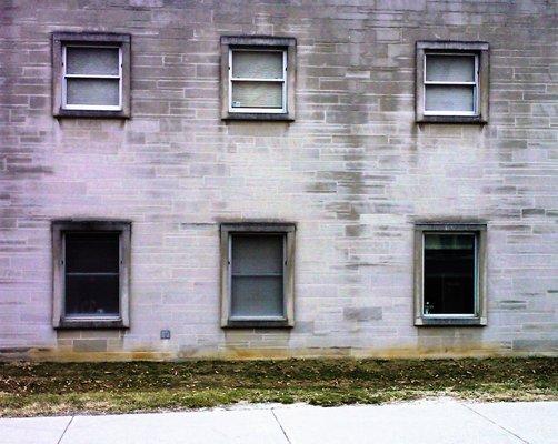 Many of the limestone dormitories look like this from the outside.  It doesn't help that it was a cold and overcast day. (no review)