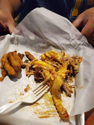 Cheese fries and fried green beans