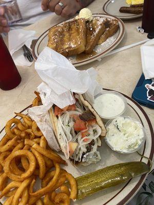 Gyro Sandwich, French Toast and Things in the back