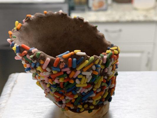 Chocolate & sprinkle cone