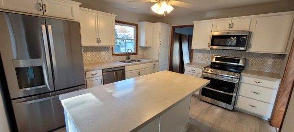 Restored kitchen after fire