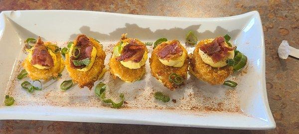 Crispy deviled eggs