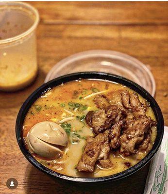 My tonkatsu ramen with bbq chicken