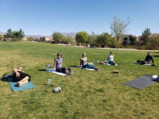 Saturday morning yoga at the park!